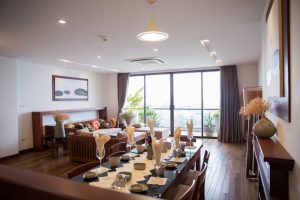 ハノイ賃貸アパート【タイホー区Xuan Dieu通り】新築4LDKサービスアパート、豪華な設備と絶好のロケーション