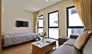 ハノイ賃貸アパート – 日本人向けBa Dinh(バーディン)区Kim Ma通りの1LDK家具付きサービスアパート