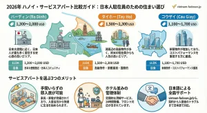 ハノイ賃貸アパートサービスアパート完全比較2026｜駐在員向け選び方ガイド