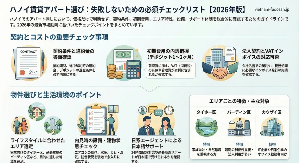 ハノイ賃貸アパートで失敗しない選び方チェックリスト【2026年完全版】