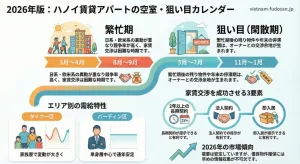 ハノイ賃貸アパートの空室が出やすい時期はいつ？2026年最新市場動向