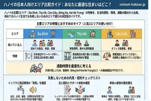 ハノイで日本人が住みやすいエリア比較｜賃貸アパート選び完全ガイド【2026年版】